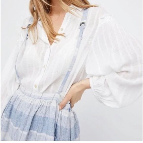 NWT Free People Plaid Breeze Suspender Dress size 8 - Picture 1 of 10